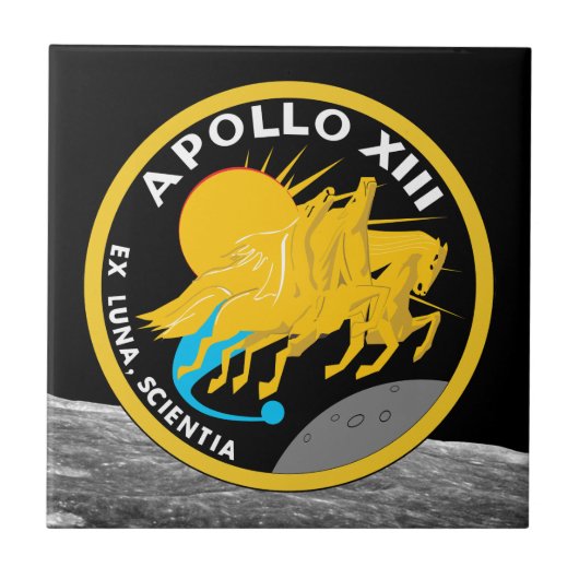 Apollo 13 NASA-Missionsabzeichen-Logo Fliese (Vorderseite)