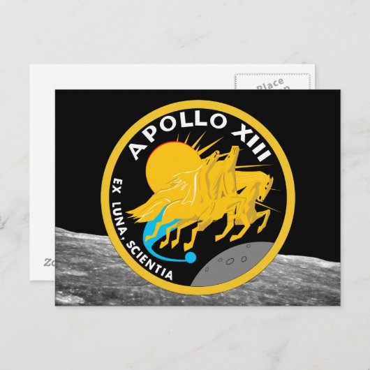 Apollo 13 Patch-Logo der NASA-Mission Postkarte (Vorne/Hinten)