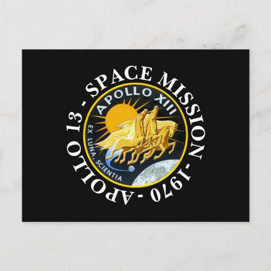 Apollo 13 Raumfahrt Mission 1970 Insignien Postkarte (Vorderseite)