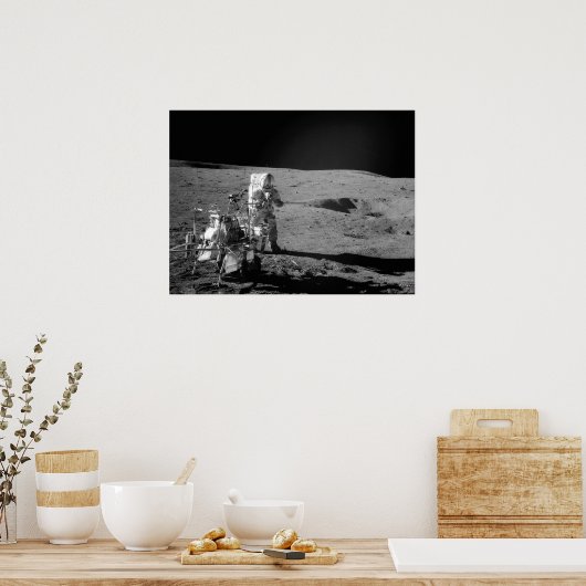 Apollo 14 Astronaut auf dem Mond Poster (Küche)