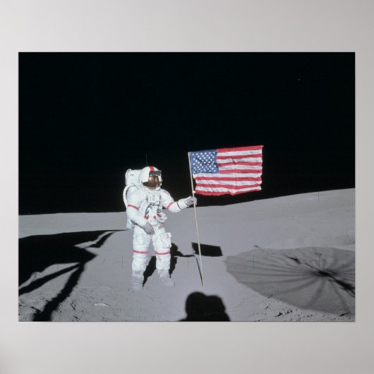 Apollo 14 Astronaut auf dem Mond Poster (Vorne)