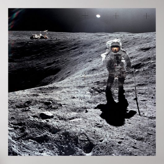 Apollo 16 Astronaut auf dem Mond Poster (Vorne)