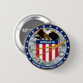 Apollo 16 NASA-Missionsabzeichen-Logo Button (Vorne & Hinten)