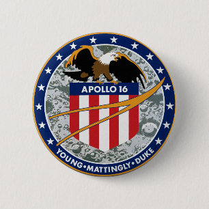 Apollo 16 NASA-Missionsabzeichen-Logo Button