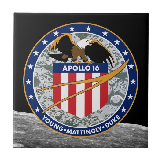 Apollo 16 Patch-Logo der NASA-Mission Fliese (Vorderseite)