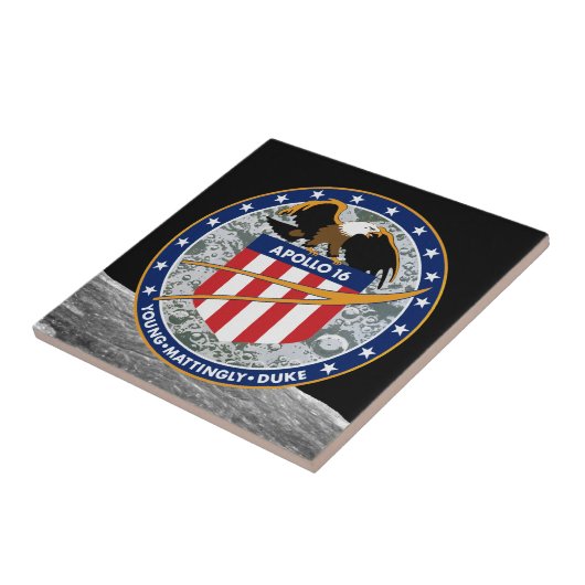 Apollo 16 Patch-Logo der NASA-Mission Fliese (Seite)