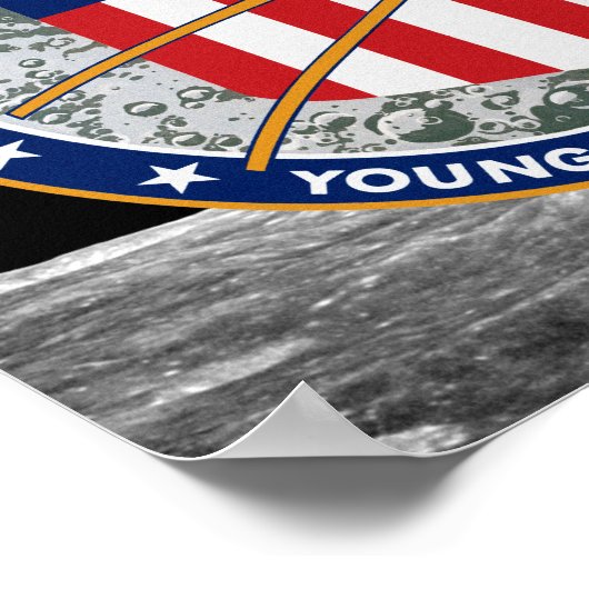 Apollo 16 Patch-Logo der NASA-Mission Poster (Ecke)