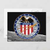 Apollo 16 Patch-Logo der NASA-Mission Postkarte (Vorne/Hinten)