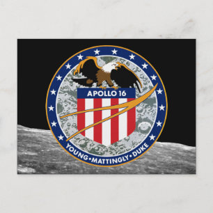 Apollo 16 Patch-Logo der NASA-Mission Postkarte
