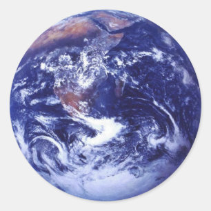 Apollo 17 Blick auf die Erde im Weltraum Runder Aufkleber