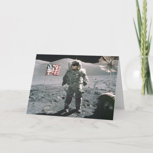 Apollo 17 Last Man on the Moon Note Card Karte (Vorderseite)