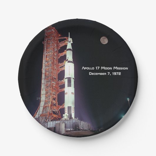Apollo 17-Mondmission Pappteller (Vorderseite)