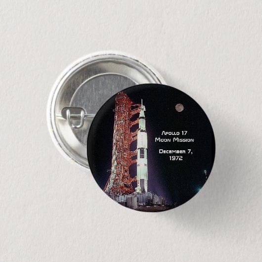 Apollo 17 Moon Mission Button (Vorne & Hinten)
