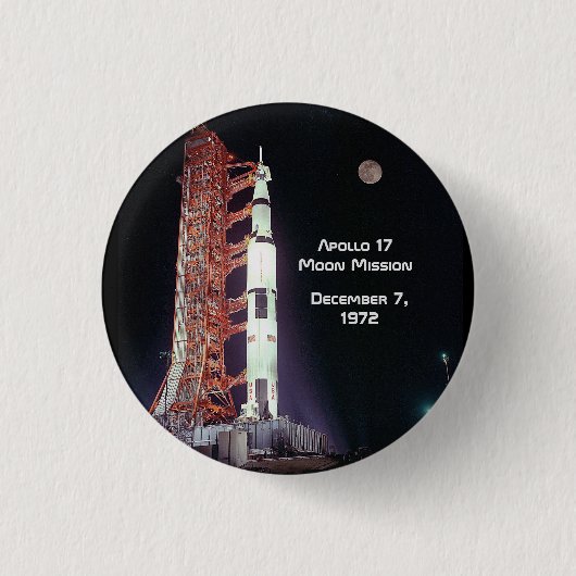 Apollo 17 Moon Mission Button (Vorderseite)