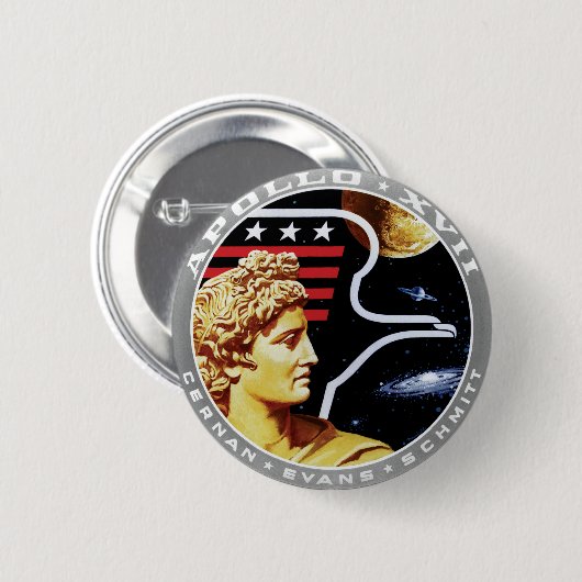 Apollo 17 Patch-Logo der NASA-Mission Button (Vorne & Hinten)