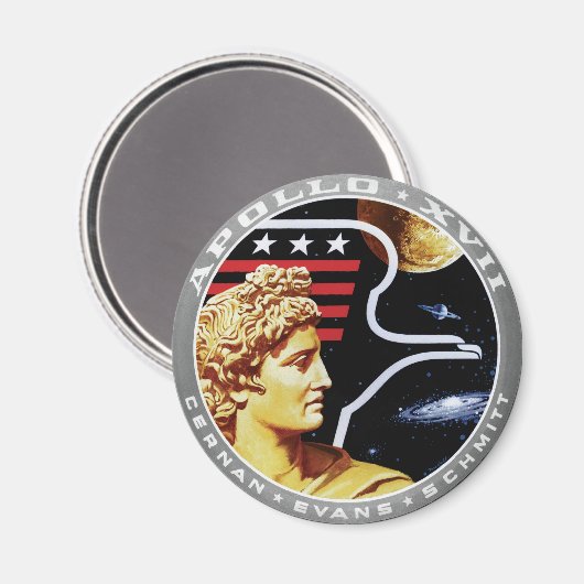 Apollo 17 Patch-Logo der NASA-Mission Magnet (Vorderseite/Rückseite)