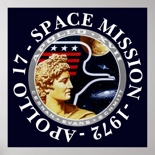 Apollo 17 Raumfahrt-Mission 1972 Insignien Poster (Vorne)