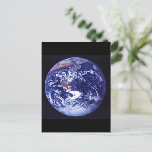 Apollo 17 Sicht auf die Erde im Weltraum Postkarte (Stehend Vorderseite)