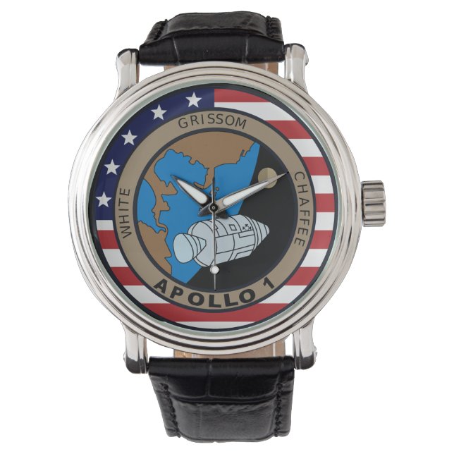 Apollo 1 Mission Patch Logo Armbanduhr (Vorderseite)