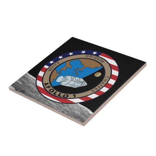 Apollo 1 Mission Patch Logo Fliese (Seite)