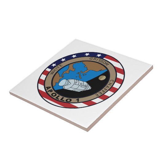 Apollo 1 Mission Patch Logo Fliese (Seite)