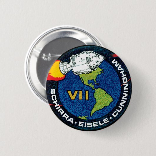 Apollo 7 Patch Logo für die Mission der NASA Button (Vorne & Hinten)