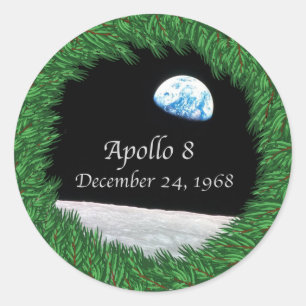 Apollo 8 Christmas Eve Moon Missio Runder Aufkleber