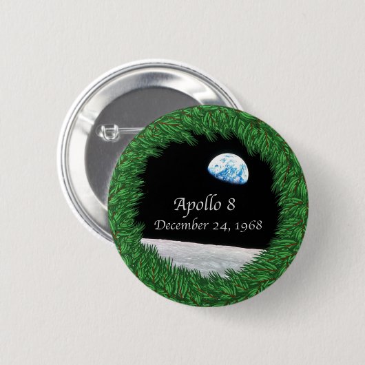 Apollo 8 Christmas Eve Moon Mission Button (Vorne & Hinten)