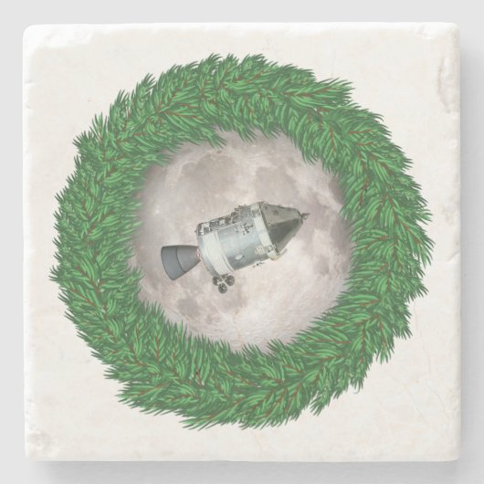 Apollo 8 Christmas Eve Moon Mission Steinuntersetzer (Vorderseite)