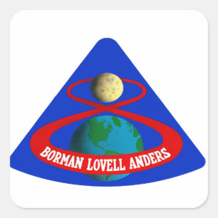 Apollo 8: Erste Männer zum Mond! Quadratischer Aufkleber