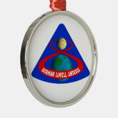 Apollo 8: Erste Männer zum Mond! Silbernes Ornament (Rechts)