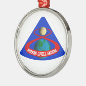 Apollo 8:  Erste Männer zum Mond! Silbernes Ornament (Links)