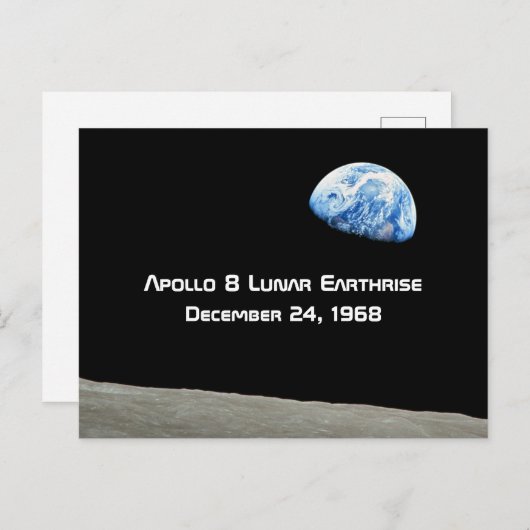 Apollo 8 Lunar Erdung 50 Jahre Jubiläum Postkarte (Vorne/Hinten)