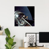 Apollo 9-Befehlsmodul, dotiert mit Lunar-Modul Poster (Heimbüro)