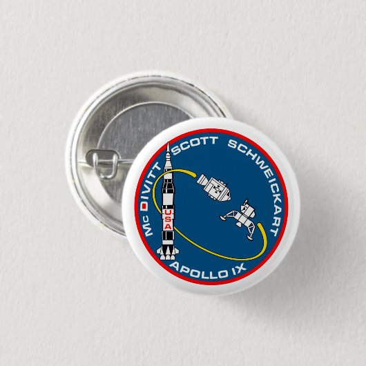Apollo 9 Mission Patch Button (Vorne & Hinten)
