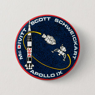 Apollo 9 NASA-Missionsabzeichen-Logo Button
