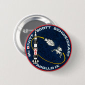Apollo 9 Patch Logo für die Mission der NASA Button (Vorne & Hinten)
