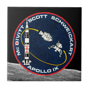 Apollo 9 Patch Logo für die Mission der NASA Fliese
