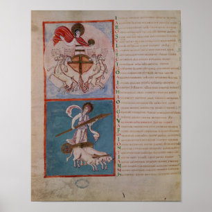 Apollo als der Sun und Diana als der Mond Poster