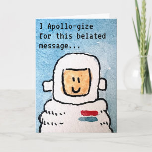 Apollo-Astronaut Weltraum-Mann verspätete Geburtst Karte