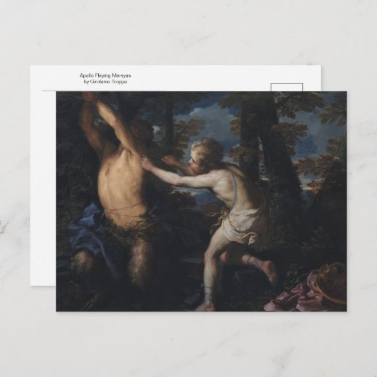 Apollo Flay Marsyas von Girolamo Troppa Postkarte (Vorne/Hinten)