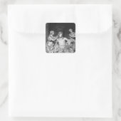 Apollo, gepflegt durch Nymphen im Hain des Quadratischer Aufkleber (Tasche)