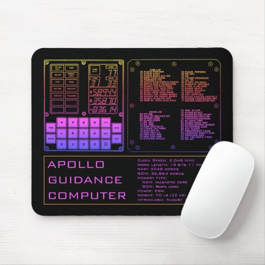 Apollo Guidance Computer Mouse Pad Mousepad (Mit Mouse)