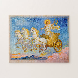Apollo im Sonnenwagen mit goldener Harfe Puzzle