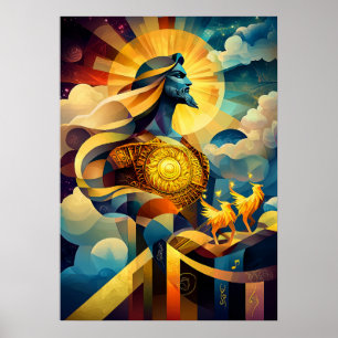 Apollo - Kubistische Minimalistische Legende - Son Poster