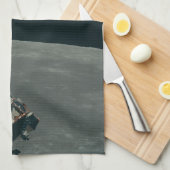 Apollo Lunar Lander und Erdaufgang über dem Mond Geschirrtuch (Viertel Falte)