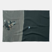 Apollo Lunar Lander und Erdaufgang über dem Mond Geschirrtuch (Horizontal)