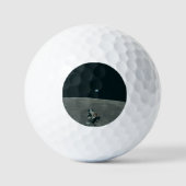 Apollo Lunar Lander und Erdaufgang über dem Mond Golfball (Vorderseite)