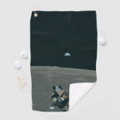 Apollo Lunar Lander und Erdaufgang über dem Mond Golfhandtuch (Insitu)