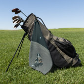 Apollo Lunar Lander und Erdaufgang über dem Mond Golfhandtuch (Gras)